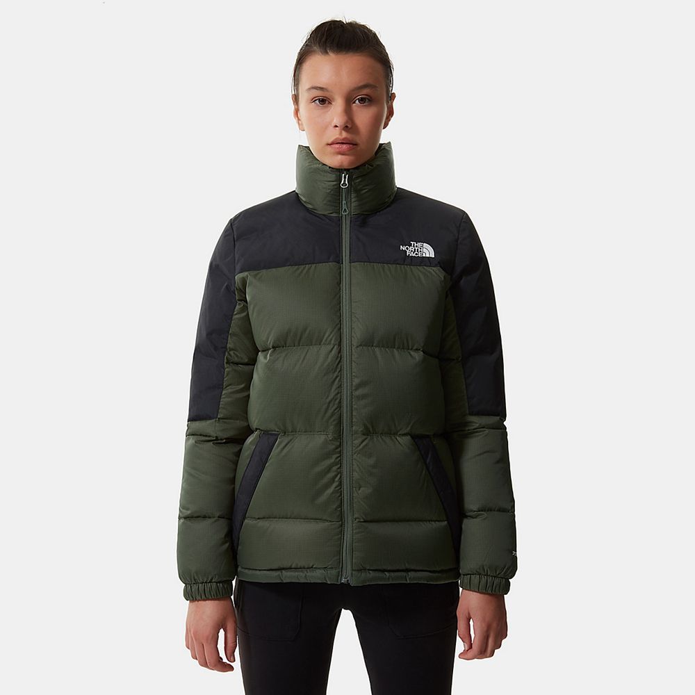 The North Face Winter Jacket Womens Australia - The North Face Diablo Green / Black Hiking (XBK-6523